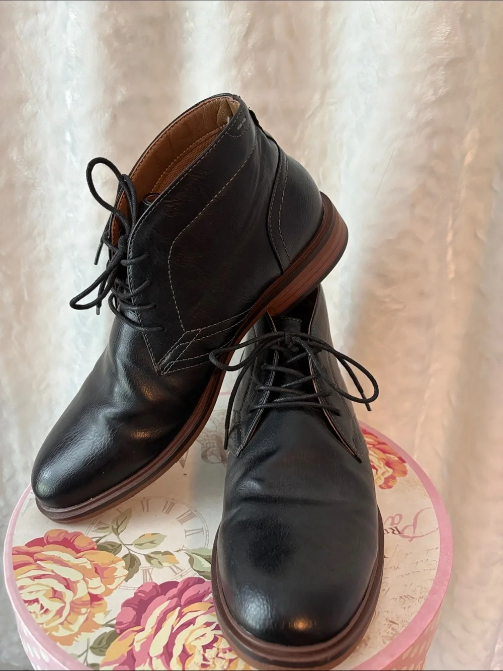 Men’s Sonoma Black Vegan Leather Chukka Boots/Shoes